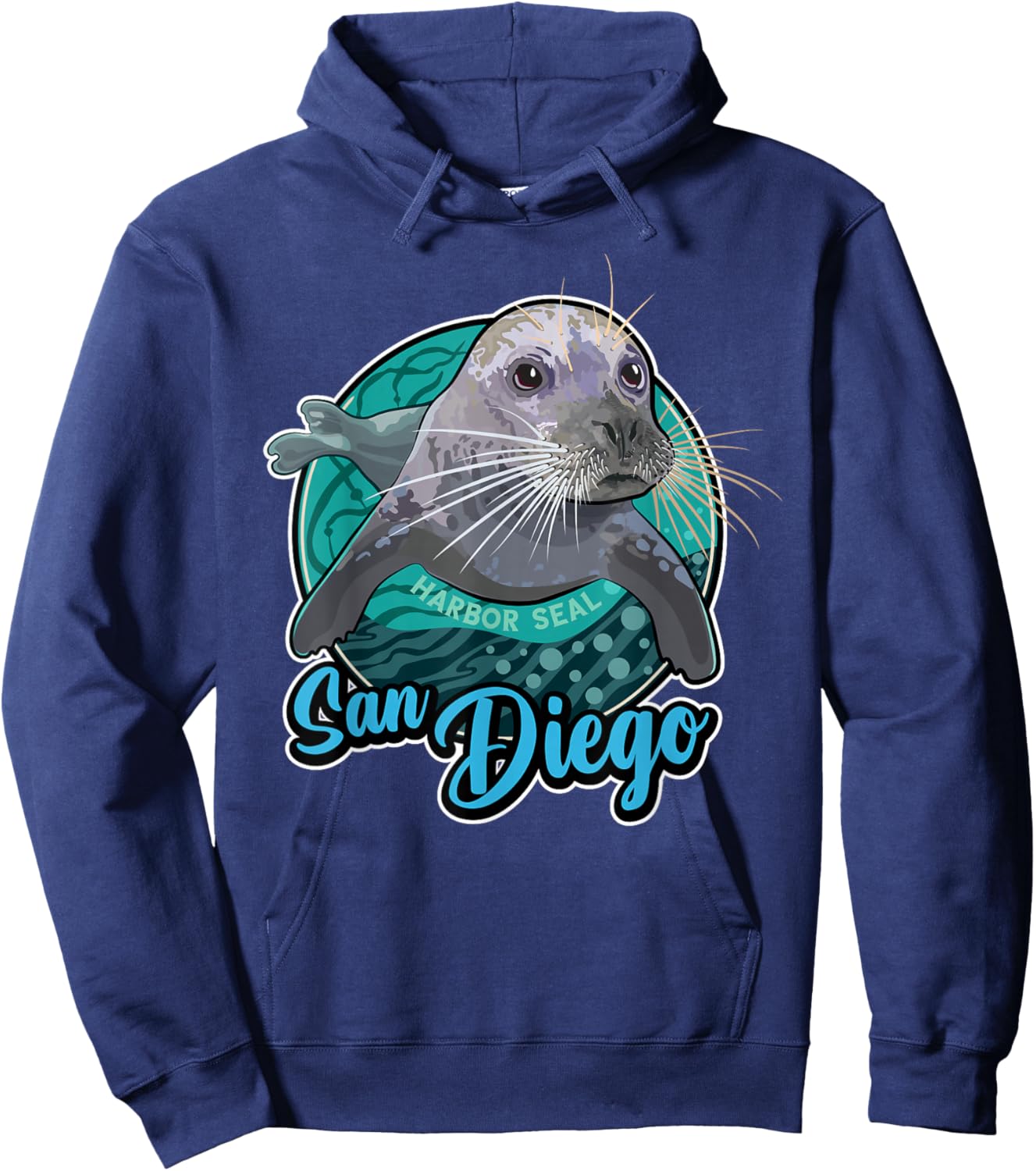 Pacific Harbor Seal at San Diego Hoodie - Hoodie | Navy