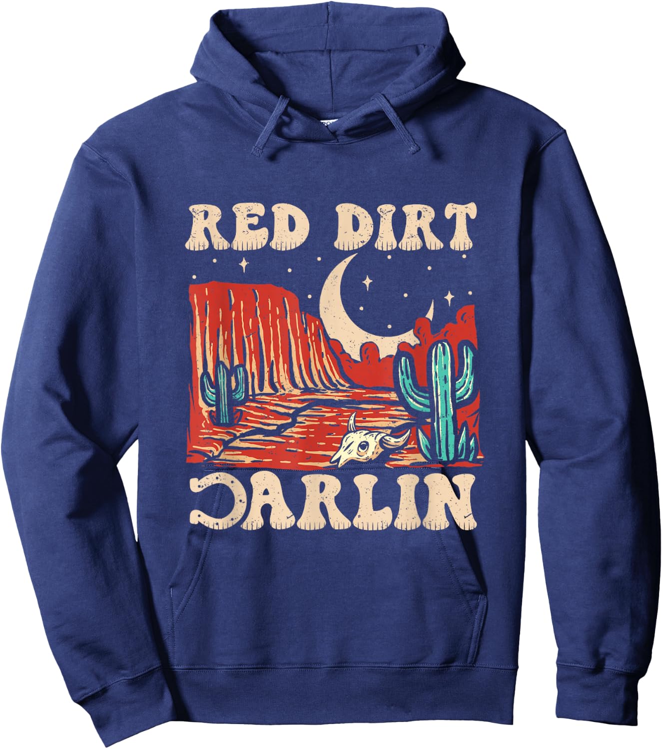Red Dirt Country Music Western Theme Hoodie - Hoodie | Navy