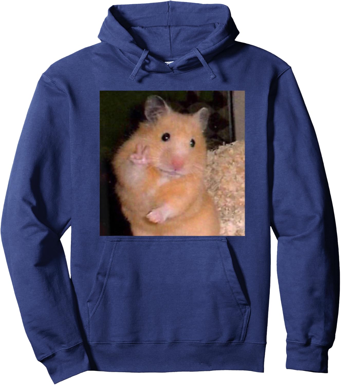 Hamster Meme Peace Sign Funny Pet Owner Trendy Hoodie - Hoodie | Navy