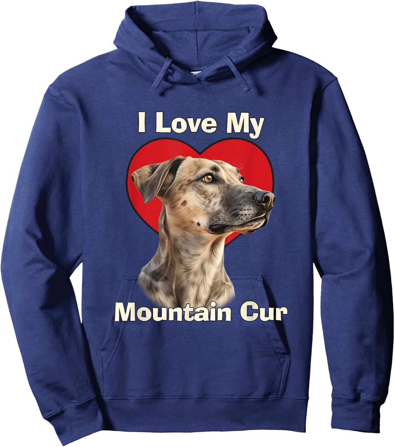 I Love My Mountain Cur Puppy Dog Women Kids Hoodie - Hoodie | Navy