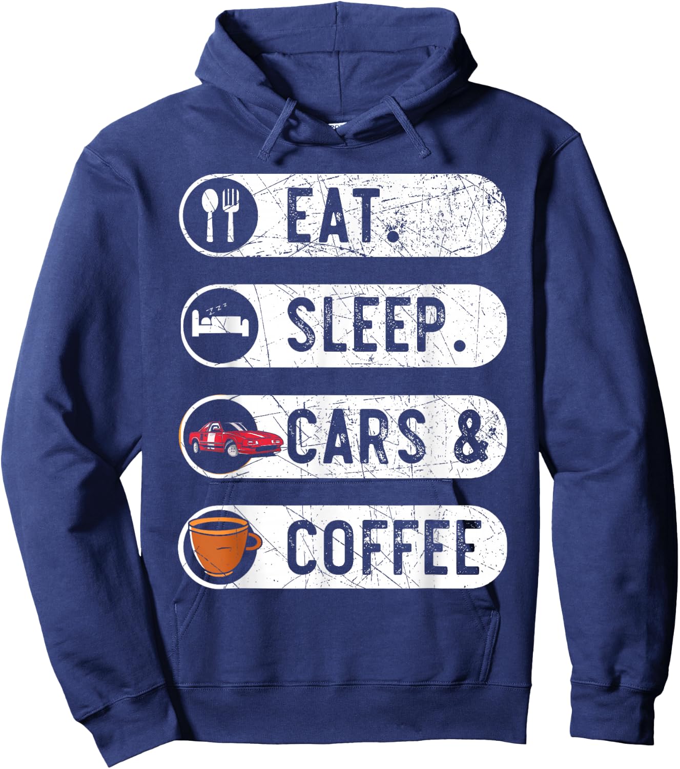 Car Coffee Caffeine Car Enthusiast Car Racing Hoodie - Hoodie | Navy