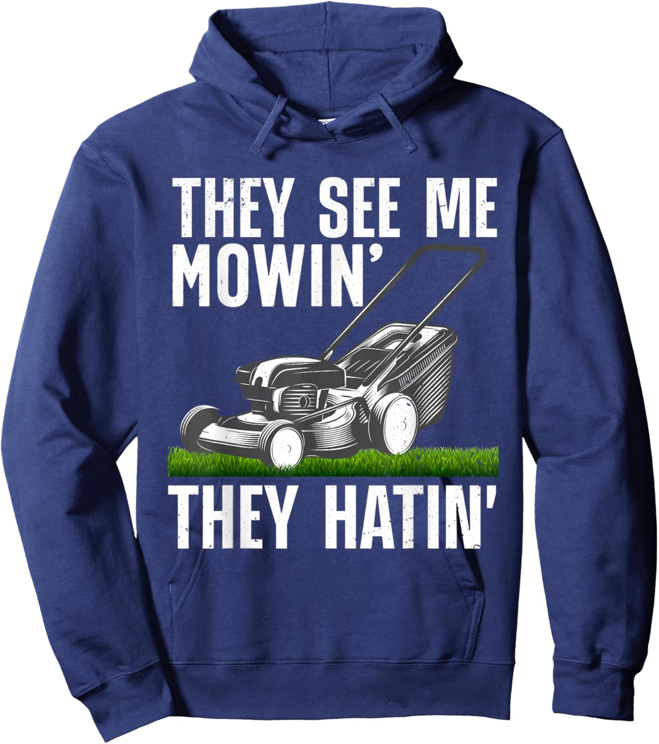 Funny Lawn Mowing Art Women Lawn Mower Gardener Hoodie - Hoodie | Navy