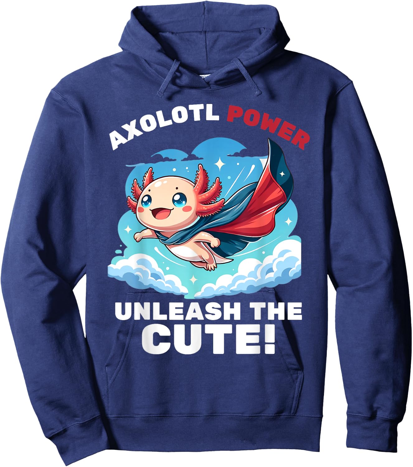 Funny axolotl superhero kids boys girls Hoodie - Hoodie | Navy
