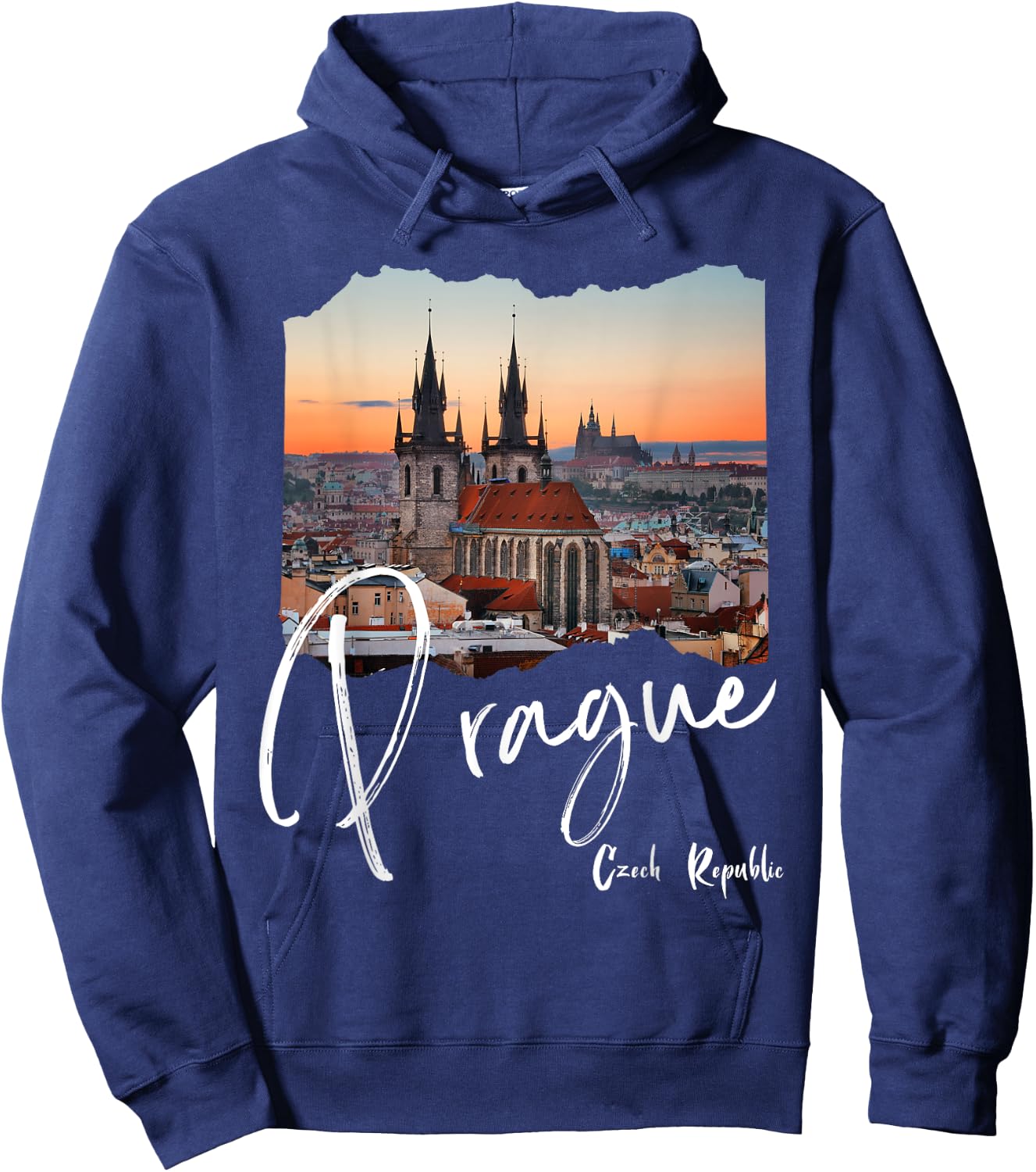 Prague Czech Republic Souvenir Hoodie - Hoodie | Navy
