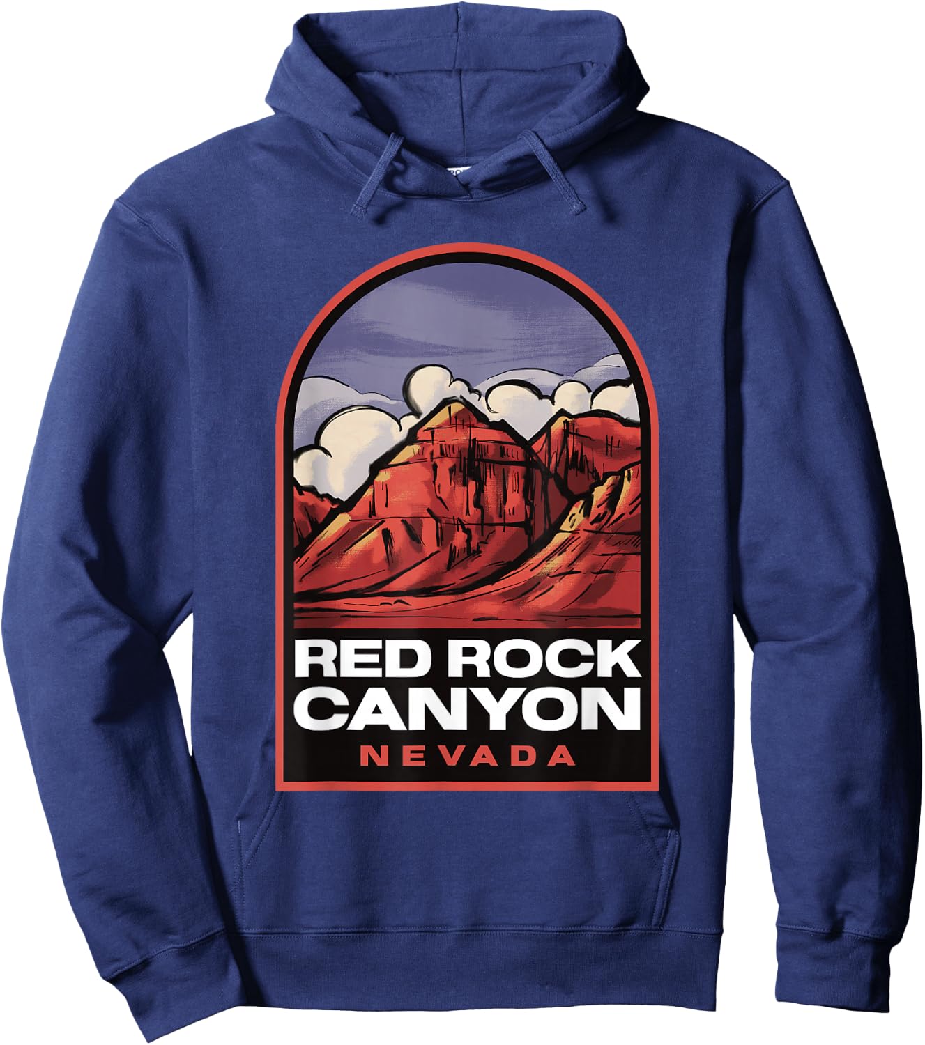 Red Rock Canyon Nevada Vintage Travel Hoodie - Hoodie | Navy