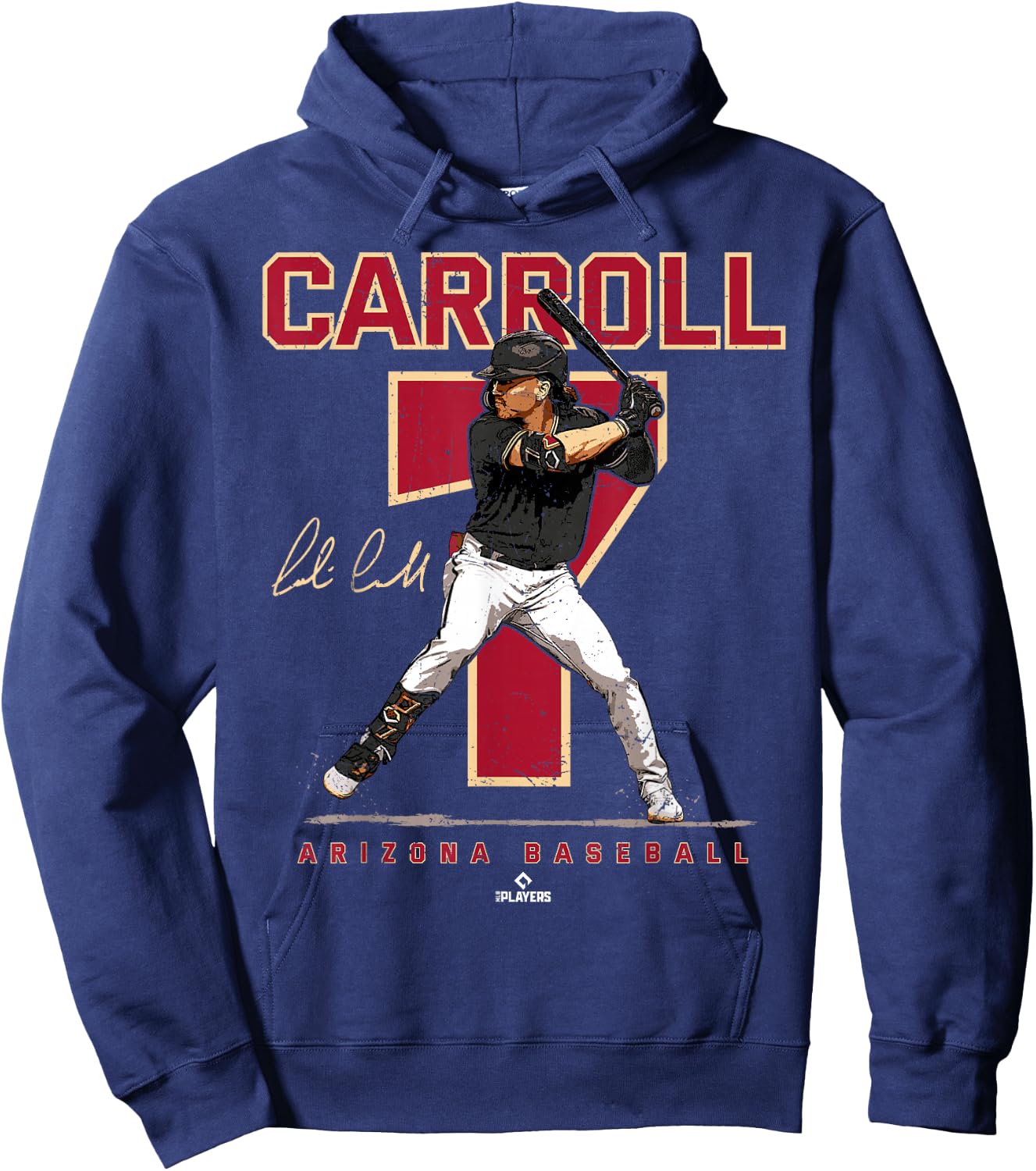 Number and Portrait Corbin Carroll Arizona Hoodie - Hoodie | Navy