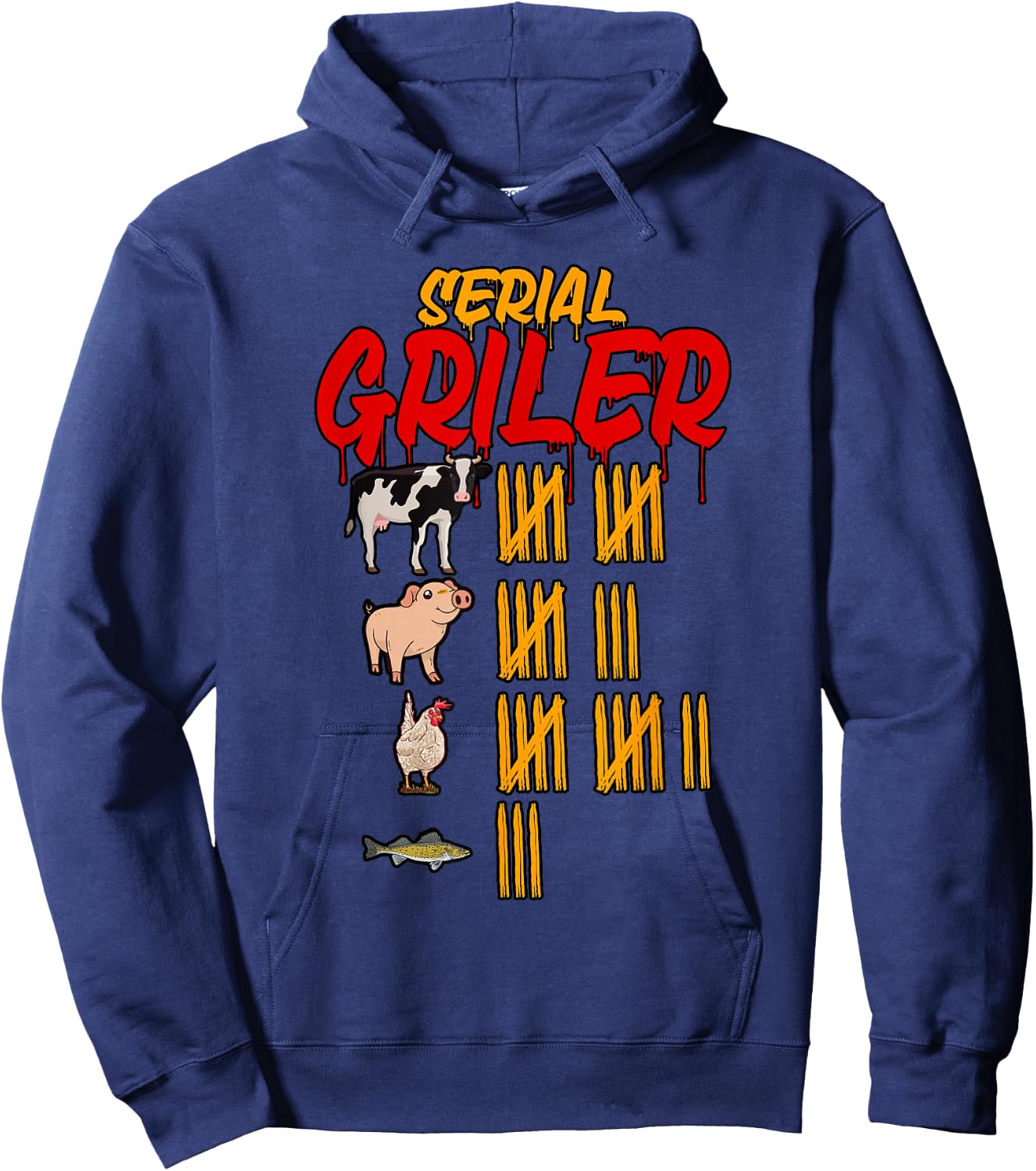 Serial Griller Pitmaster BBQ Smoker Hoodie - Hoodie | Navy