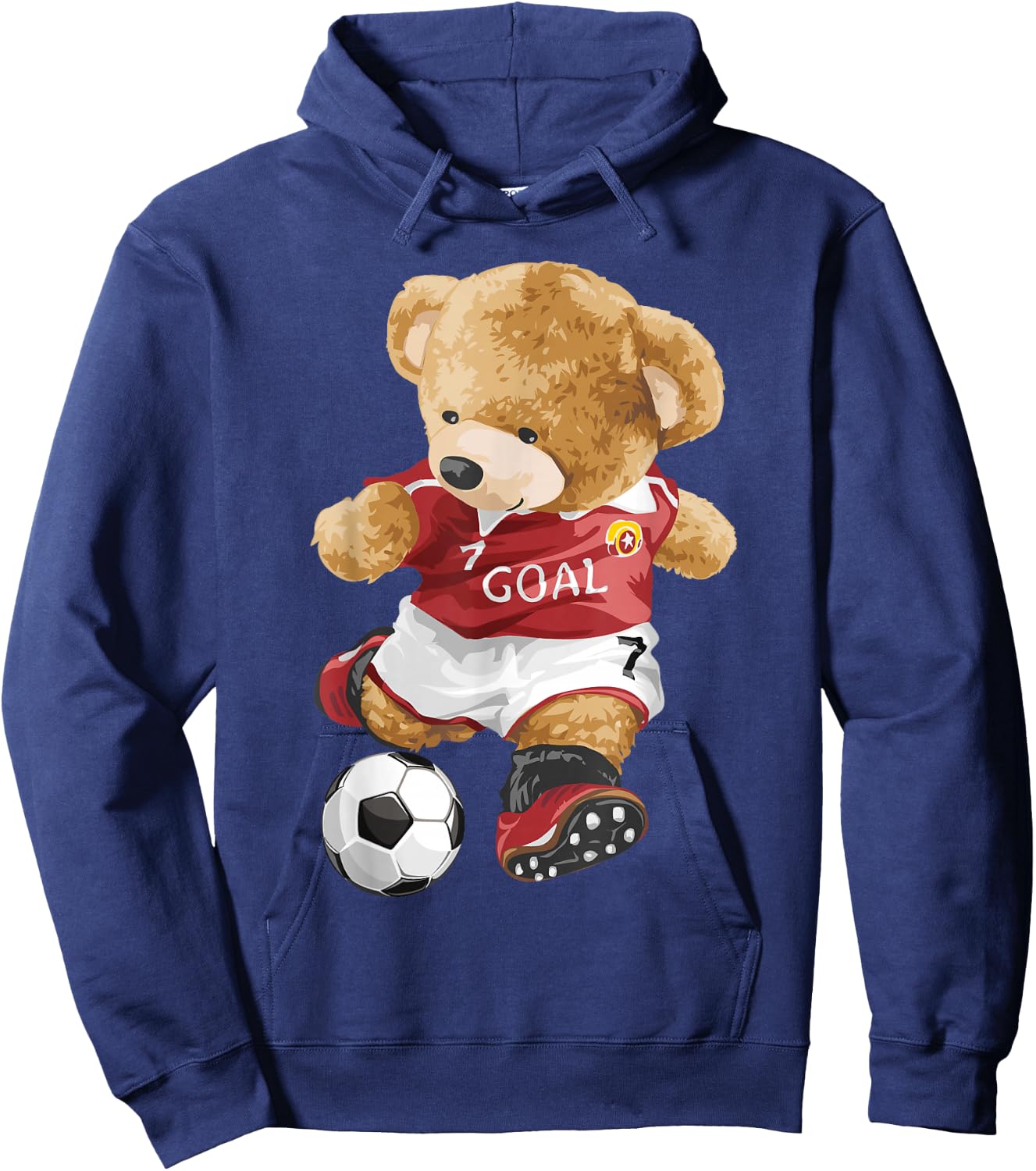 Cute teddy bear playing soccer Hoodie - Hoodie | Navy