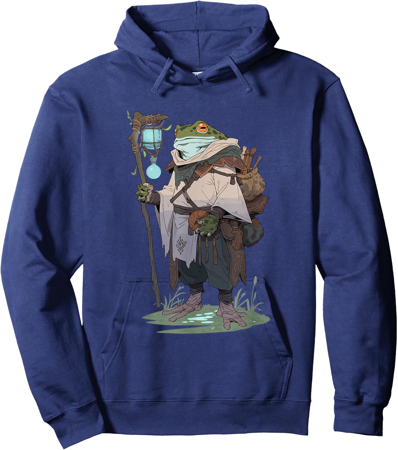 Fantasy Frog Druid hiking in the nature Hoodie - Hoodie | Navy