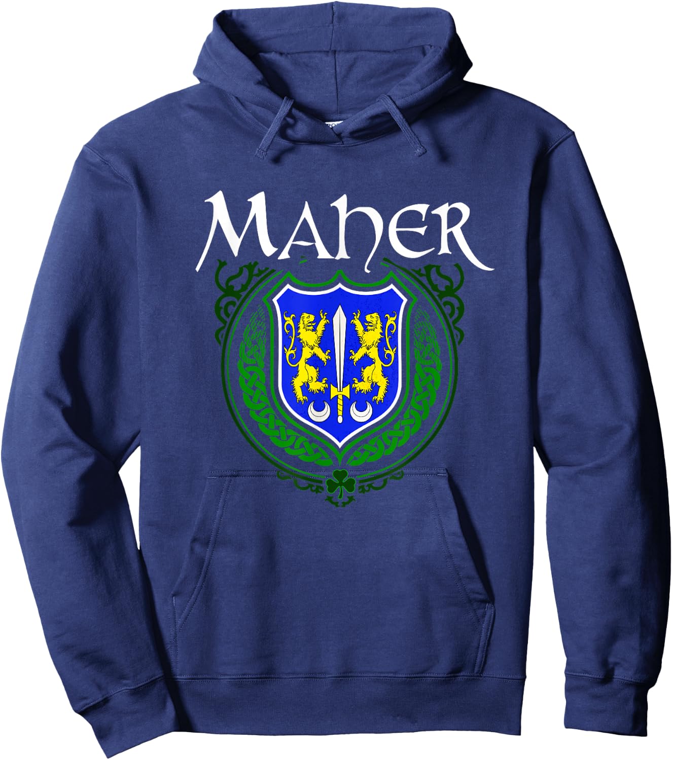 Maher Surname Irish Clan Tartan Badge Ireland Hoodie - Hoodie | Navy