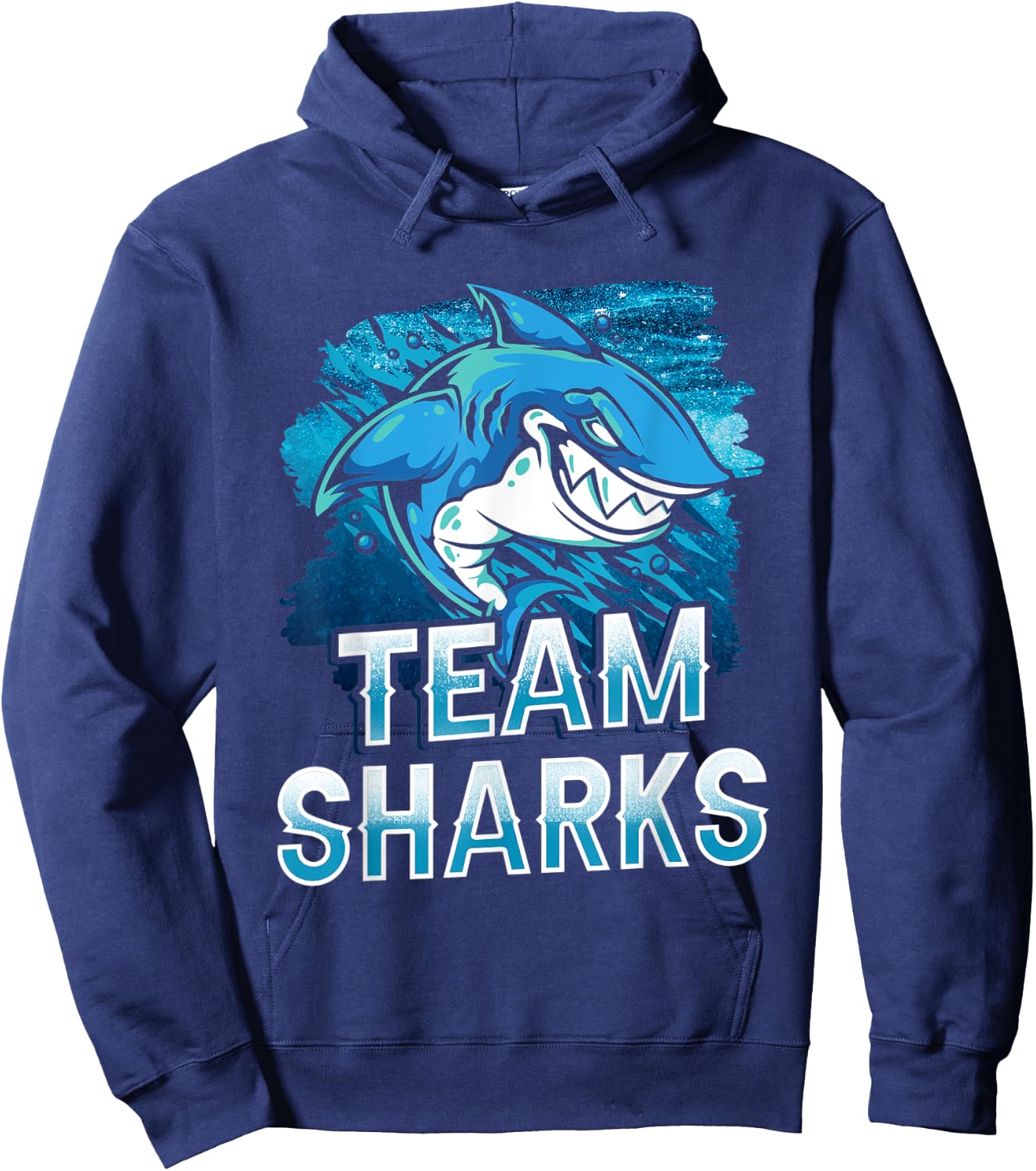 Team Sharks Teeth Shark Lover Animal Hoodie - Hoodie | Navy