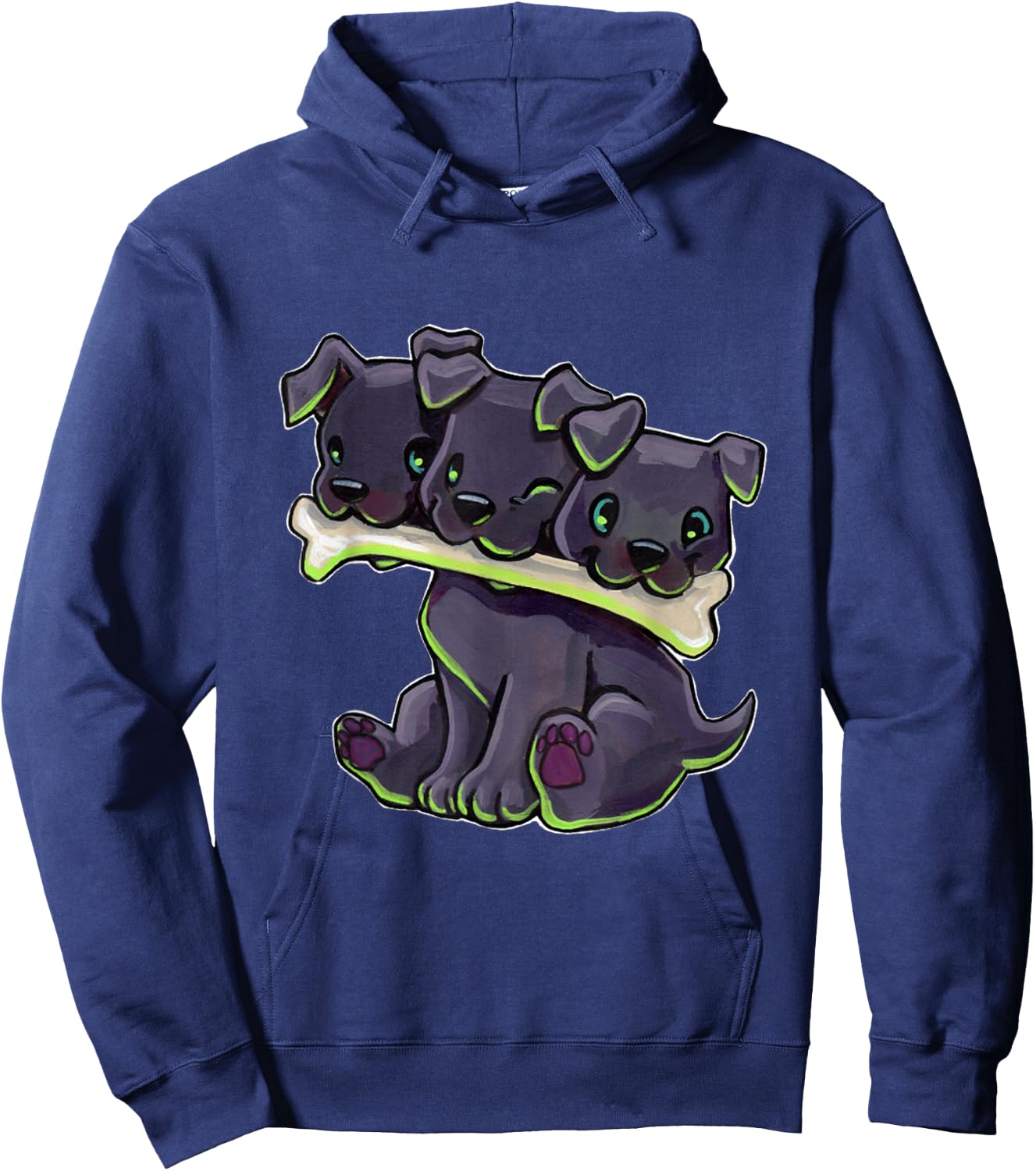 Cerberus Cute - Funny Dog Hoodie - Hoodie | Navy