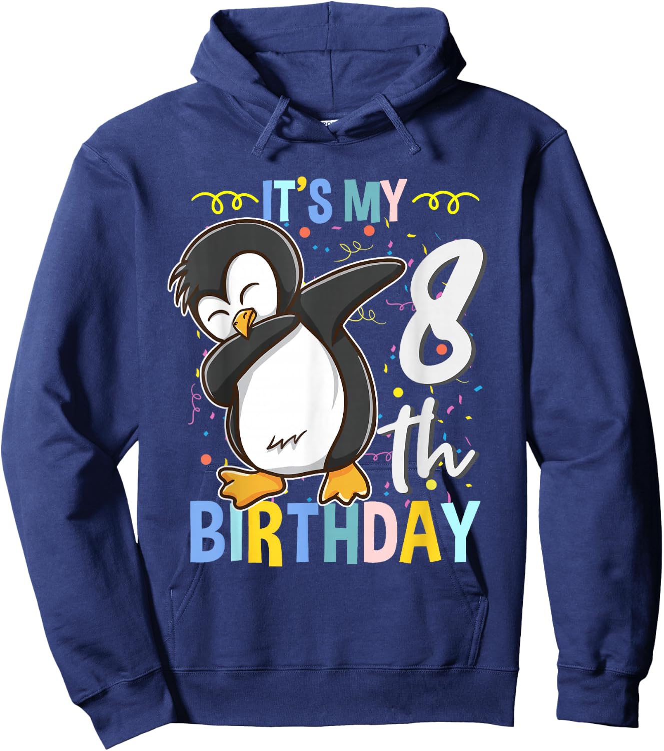 Its My 8th Birthday Dabbing Penguin Hoodie - Hoodie | Navy