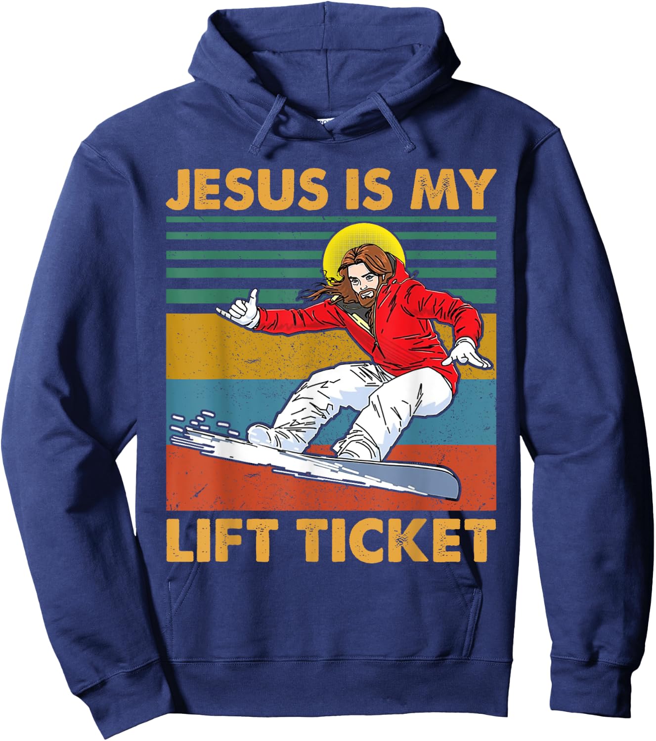 Vintage Jesus Is My Lift Ticket Christian Gift Hoodie - Hoodie | Navy