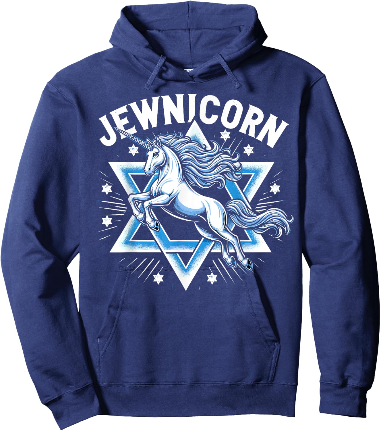 Jewnicorn Funny Jewish Hanukkah Jewnicorn Hoodie - Hoodie | Navy