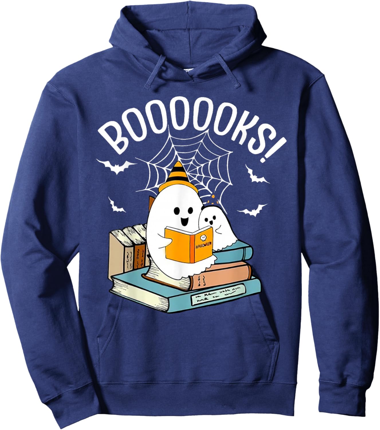 Kid Halloween Costume Boooooks Hoodie - Hoodie | Navy