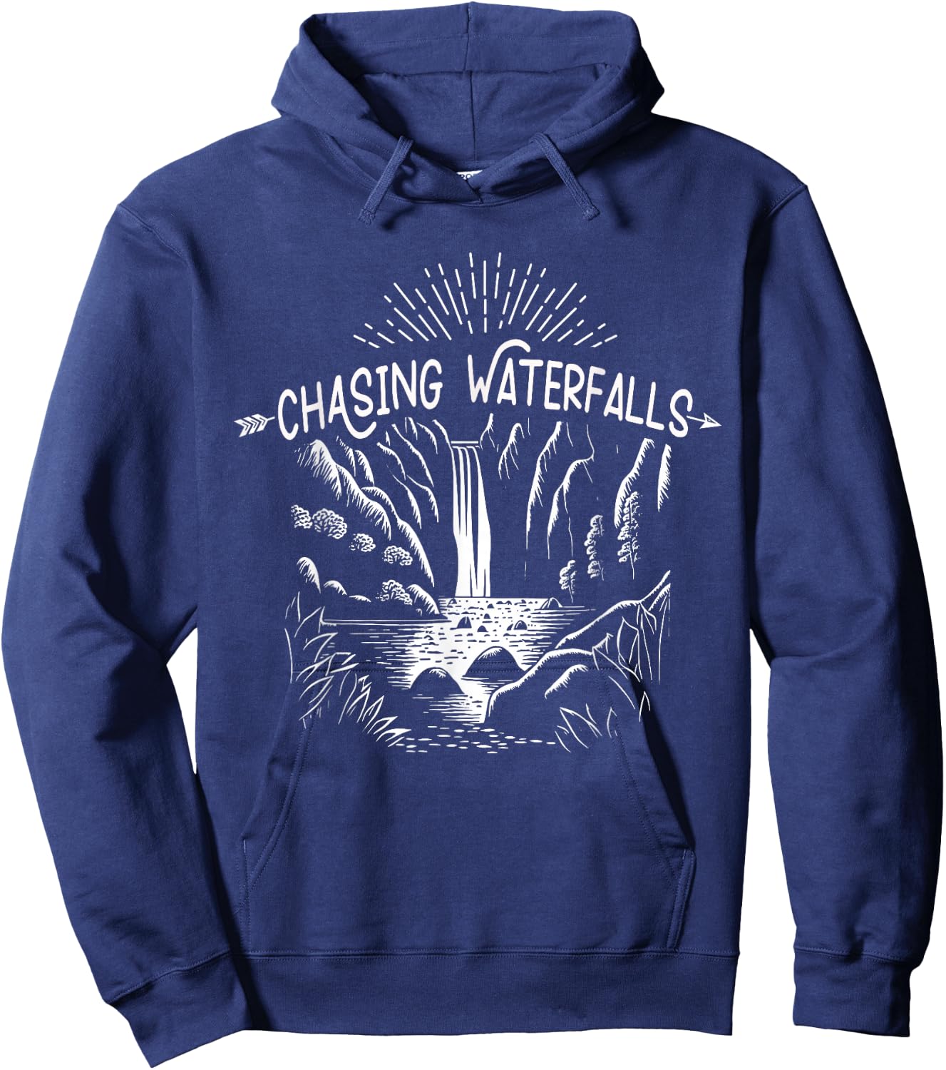 Hiking Chasing Waterfall Hikers Nature Lover Hoodie - Hoodie | Navy