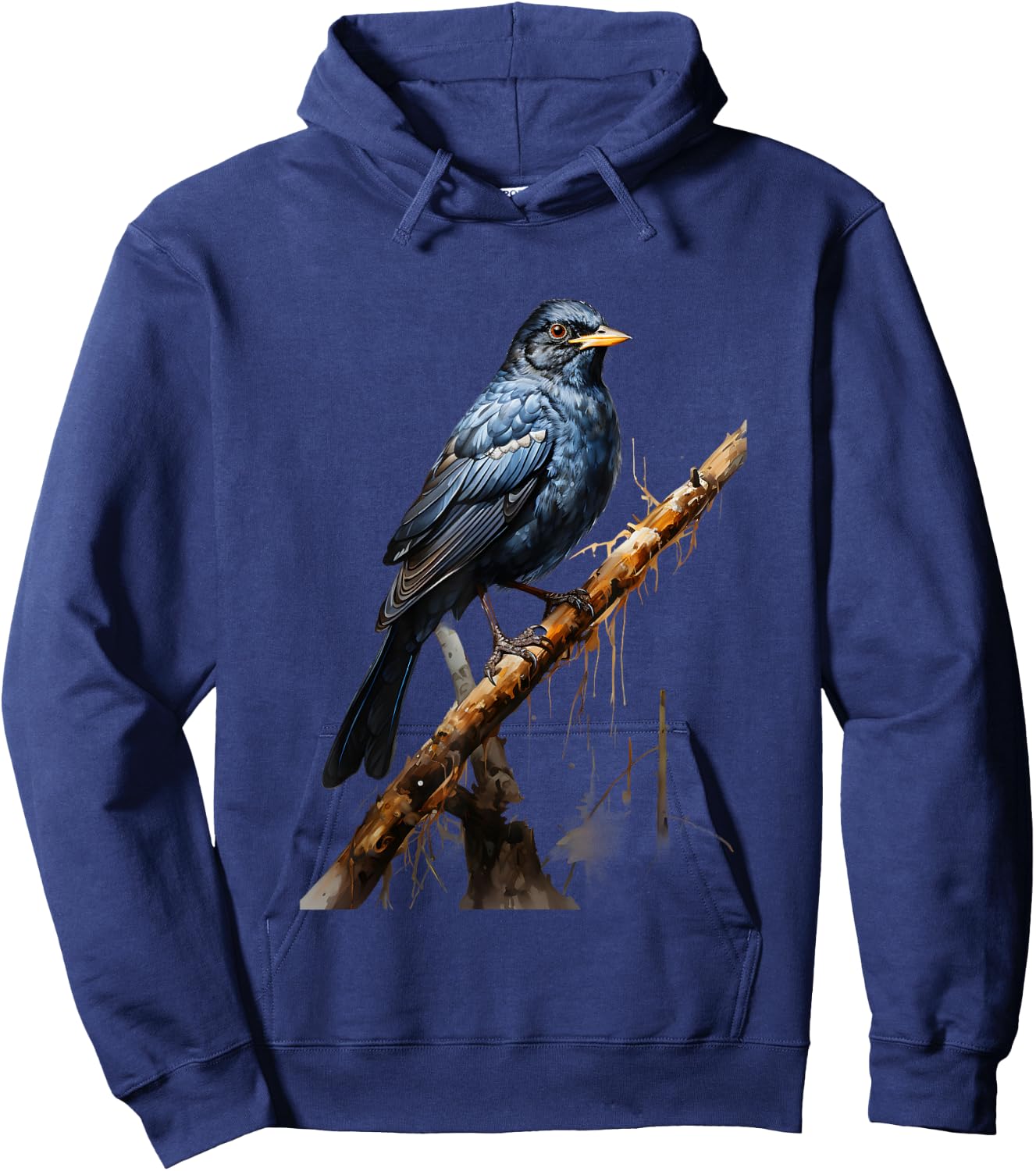 Realistic Blackbird Gift Nature Trees Birds Hoodie - Hoodie | Navy