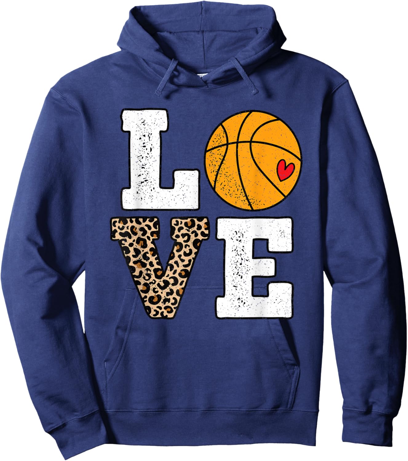 Cute Basketball Love Women Girls Kids Hoodie - Hoodie | Navy