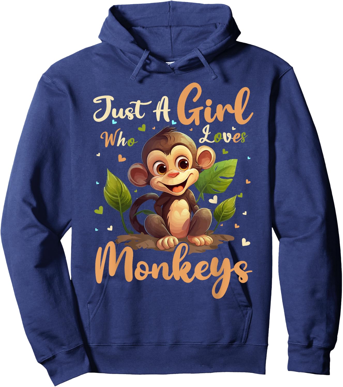 Monkey Lover Just A Girl Who Loves Monkeys Hoodie - Hoodie | Navy