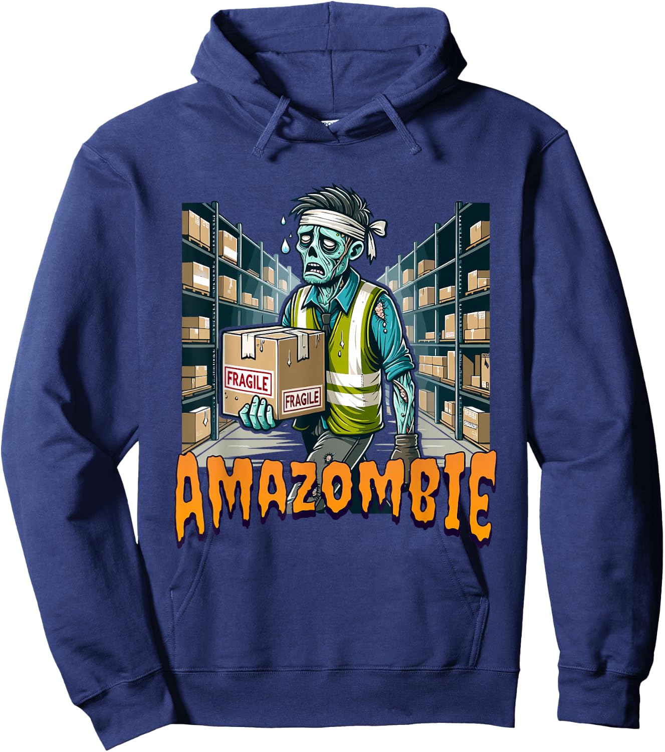 Zombie Coworker Swagazon Associate AmaZombie Hoodie - Hoodie | Navy