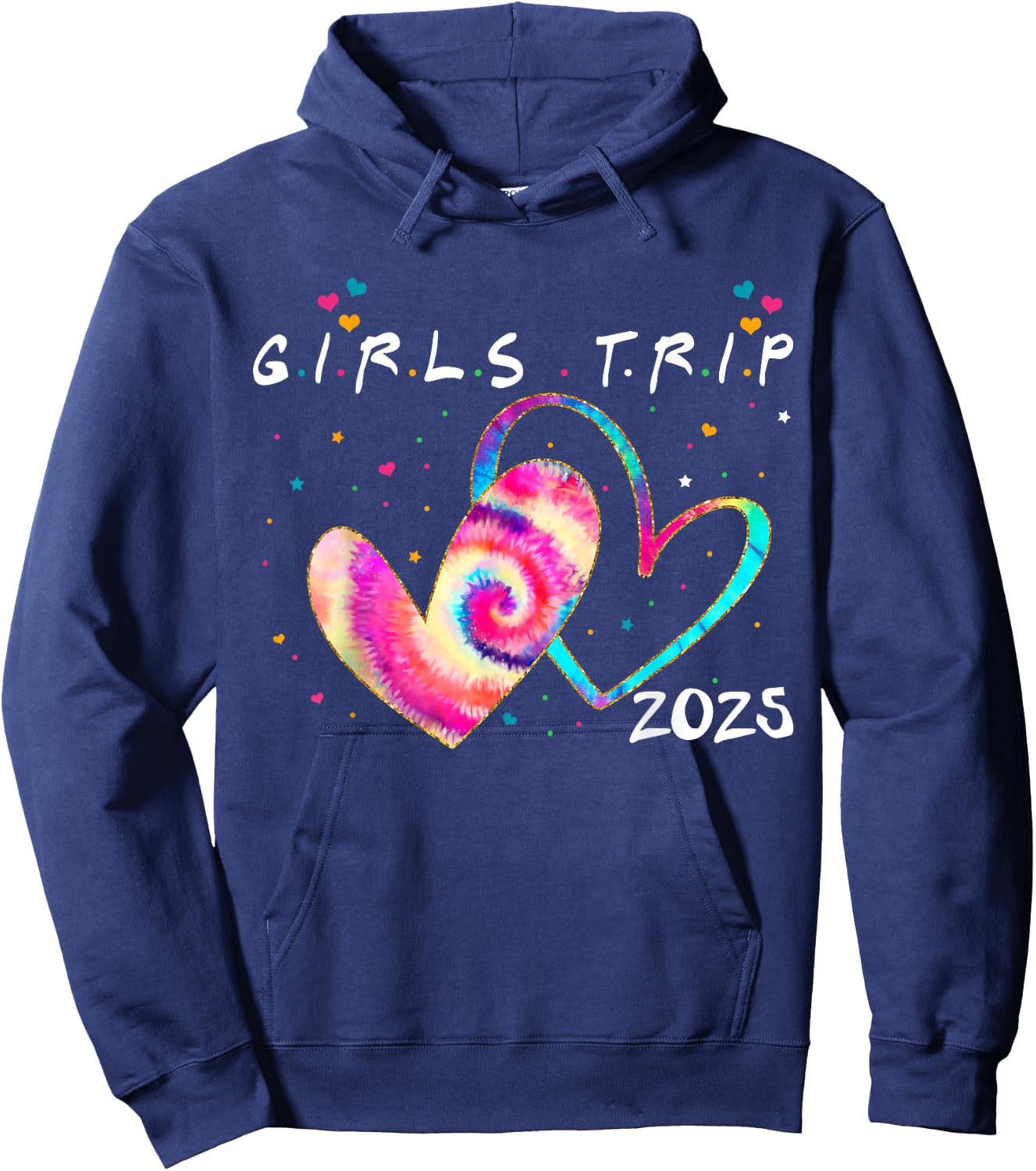 Girls Trip 2025 Summer Beach Vacation Besties Hoodie - Hoodie | Navy