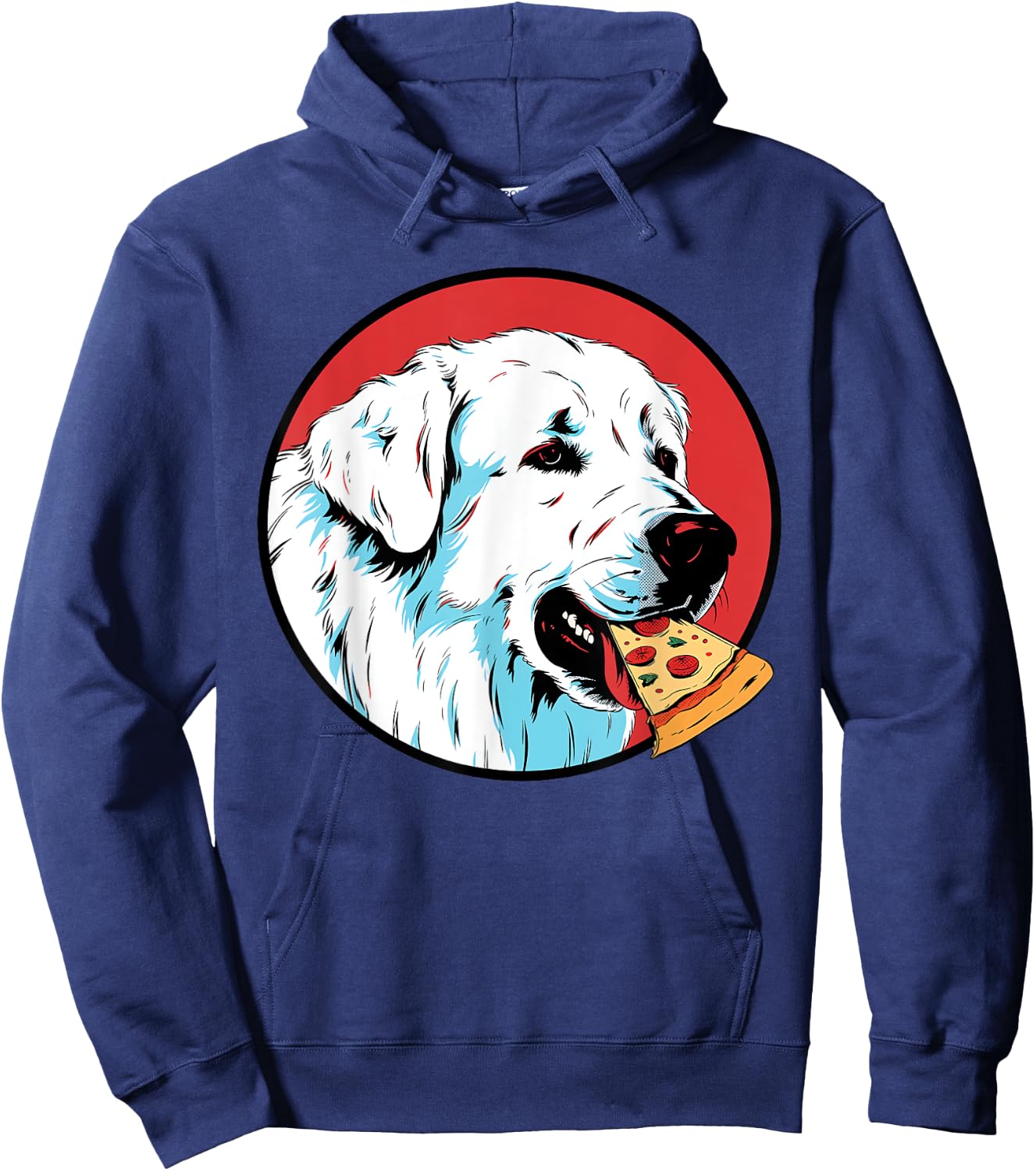 Great Pyrenees Pizza Funny Dog Food Hoodie - Hoodie | Navy