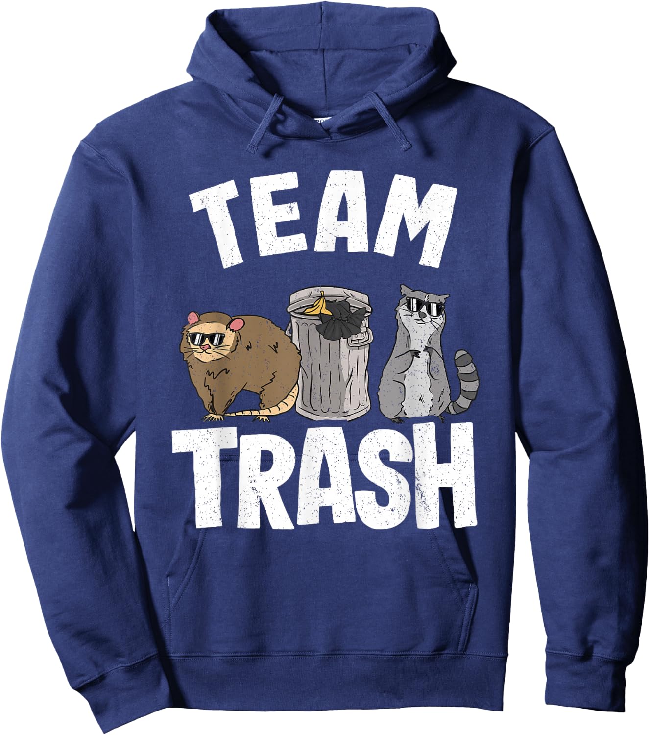 Team Trash Opossum Possum Raccoon Hoodie - Hoodie | Navy