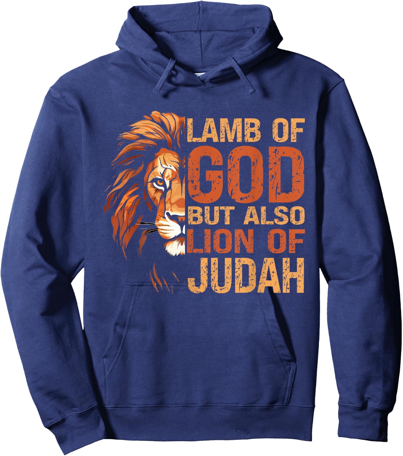 Lamb Of Got But Also Lion Of Judah Hoodie - Hoodie | Navy