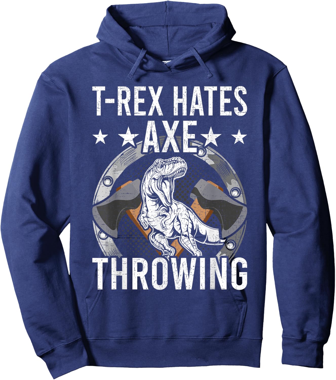 T-rex Hates Axe Throwing Hatchet Lumberjack Hoodie - Hoodie | Navy