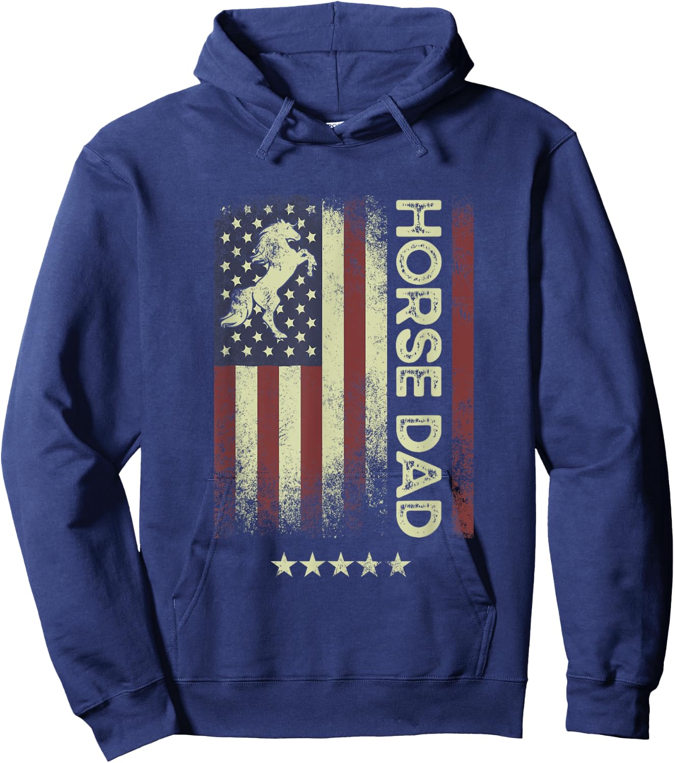 USA American Flag - Horse Dad Women Men Hoodie - Hoodie | Navy