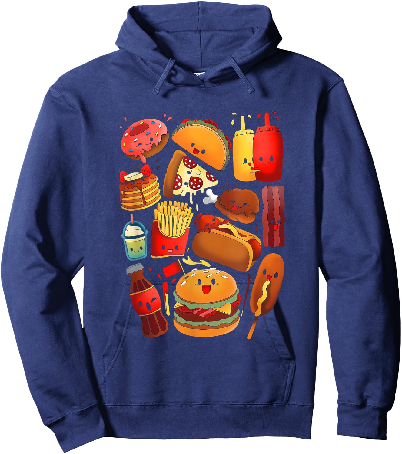 Funny fast food - Fastfood Graphic kawaii Hoodie - Hoodie | Navy