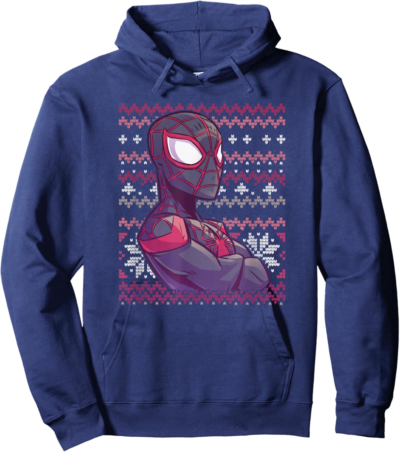 Marvel Miles Morales Ugly Sweater Hoodie - Hoodie | Navy