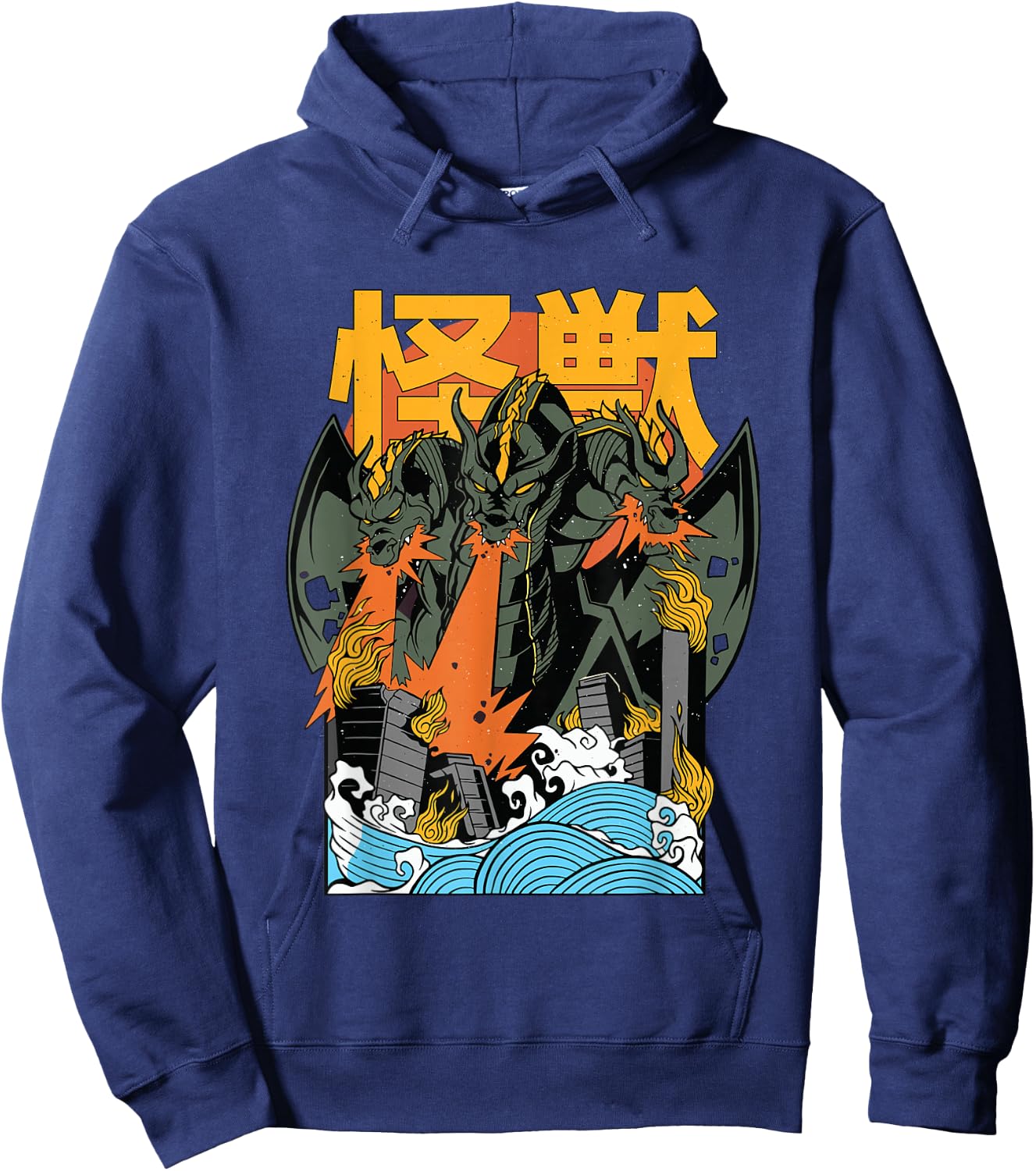 King Ghidorah Sunset Japanese Hoodie - Hoodie | Navy