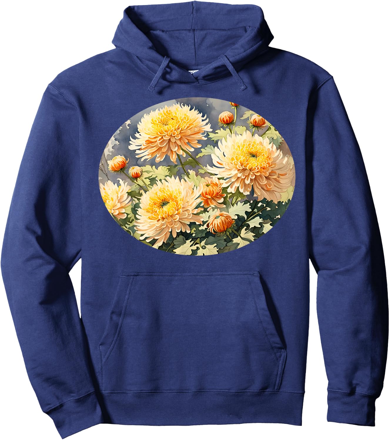 Beautiful Yellow Chrysanthemums Hoodie - Hoodie | Navy