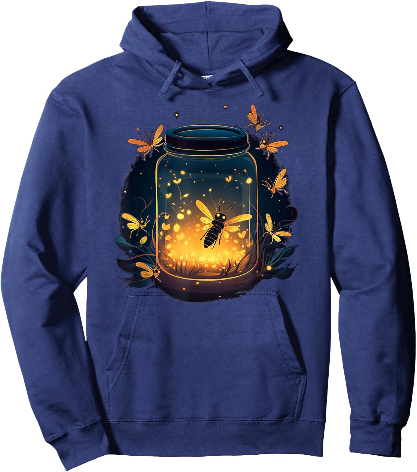 Glowing Fireflies in Jar Hoodie - Hoodie | Navy