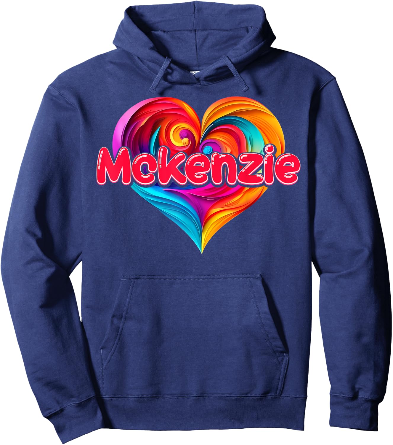 I Heart Love Mckenzie First Name Colorful Named Hoodie - Hoodie | Navy