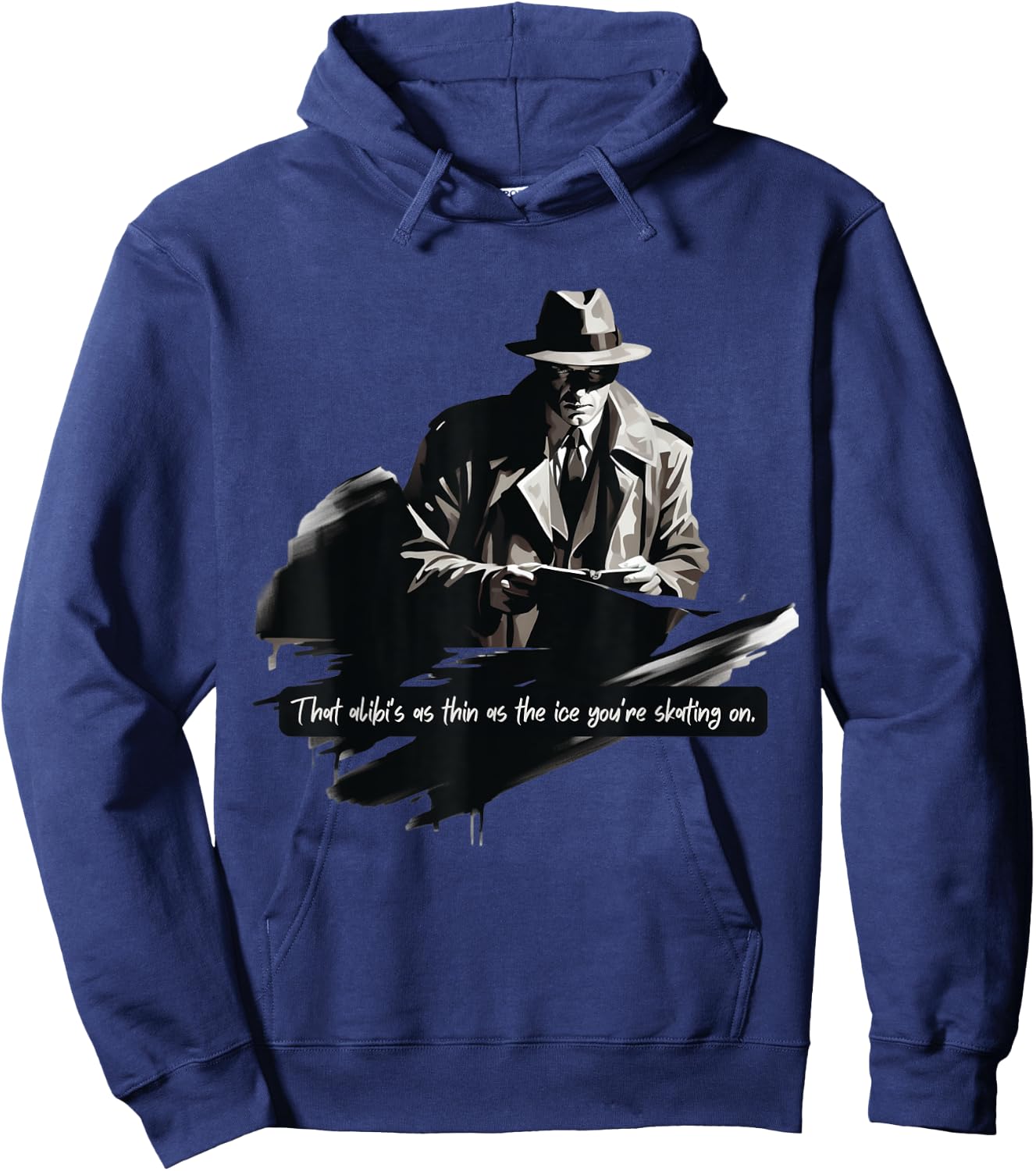 Film Noir Detective: Thin Ice Alibi Hoodie - Hoodie | Navy