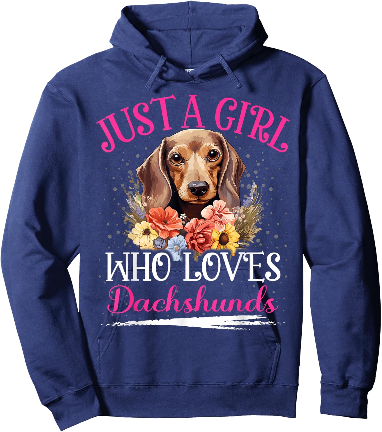 Just A Girl Who Loves Dachshunds Dog Girls Hoodie - Hoodie | Navy