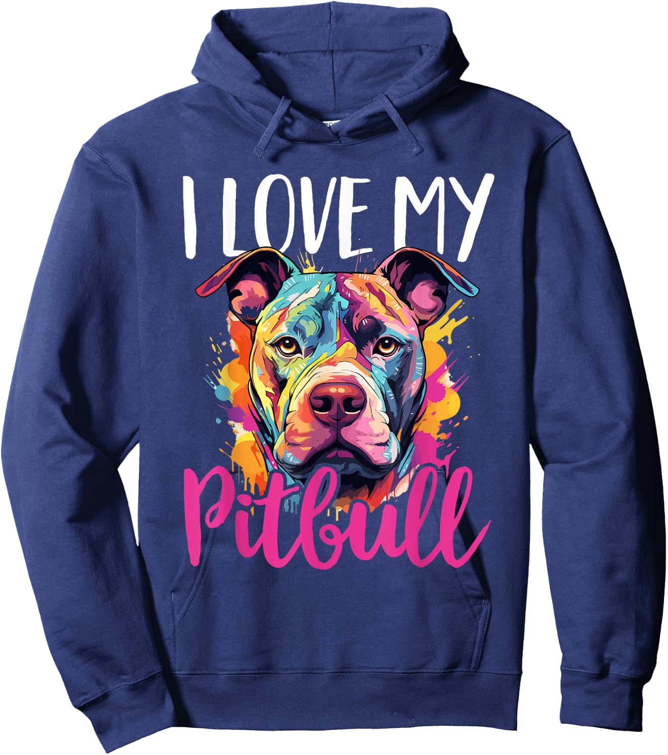Pitbull Pittie - I Love My Pitbull Hoodie - Hoodie | Navy
