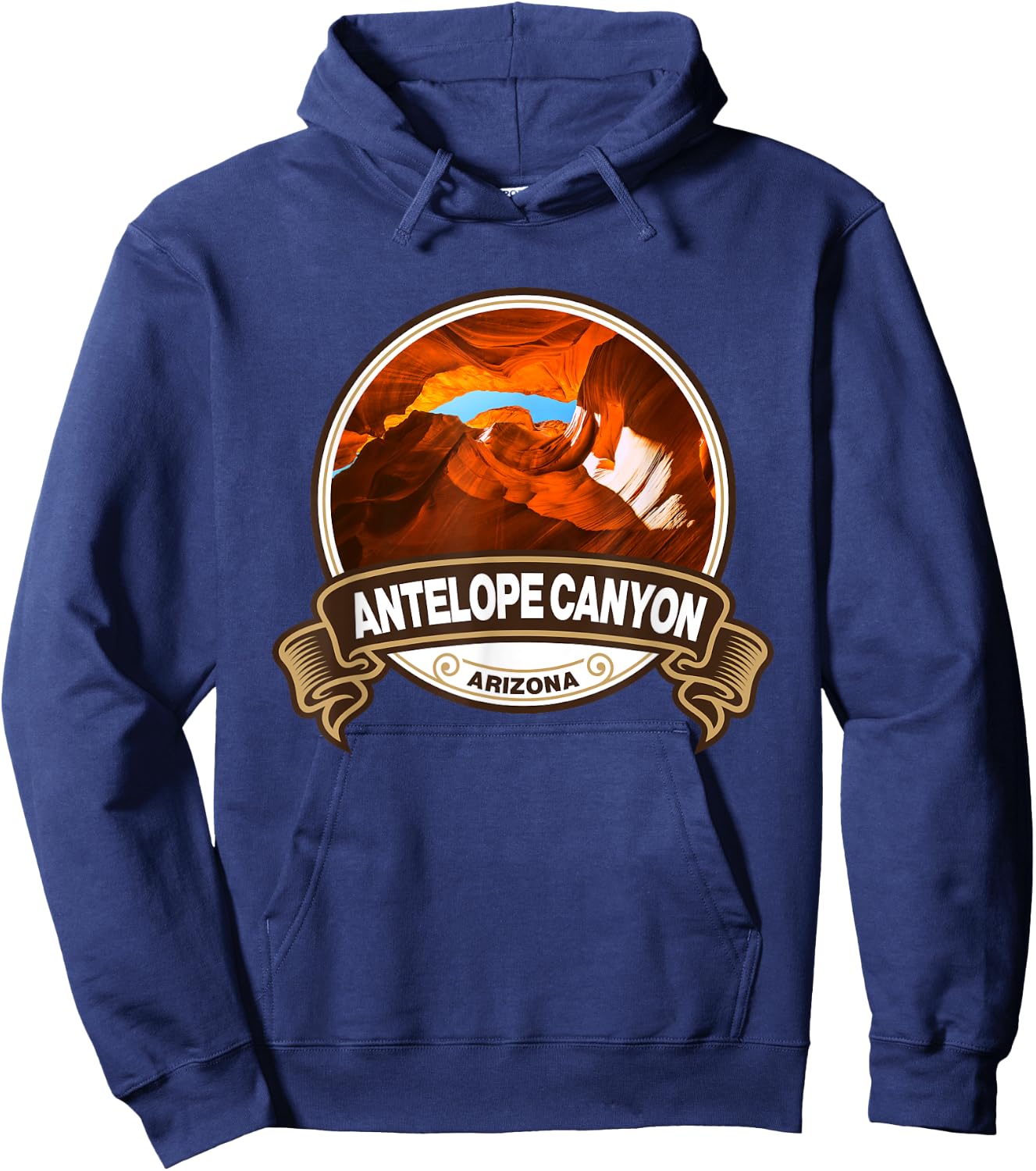 Antelope Canyon Arizona Landmark Badge Vintage Hoodie - Hoodie | Navy