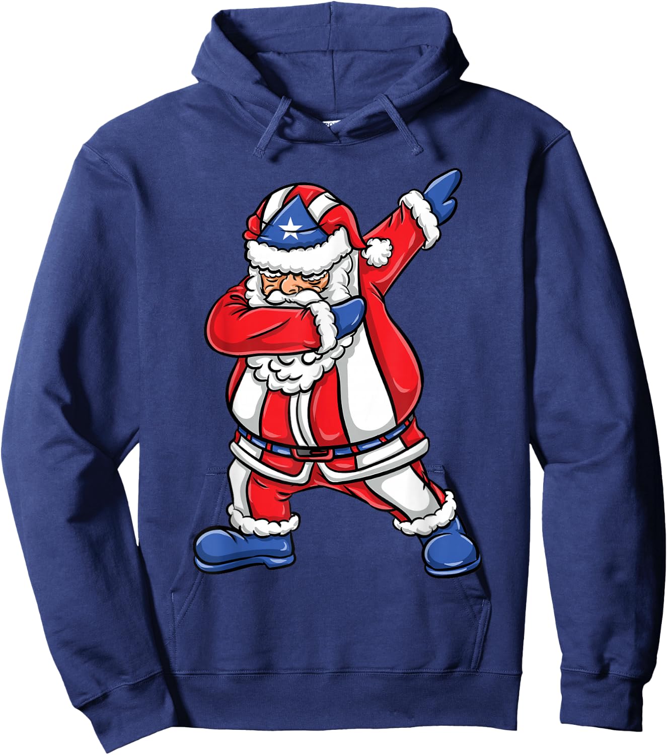 Dabbing Santa Puerto Rican Christmas Hoodie - Hoodie | Navy