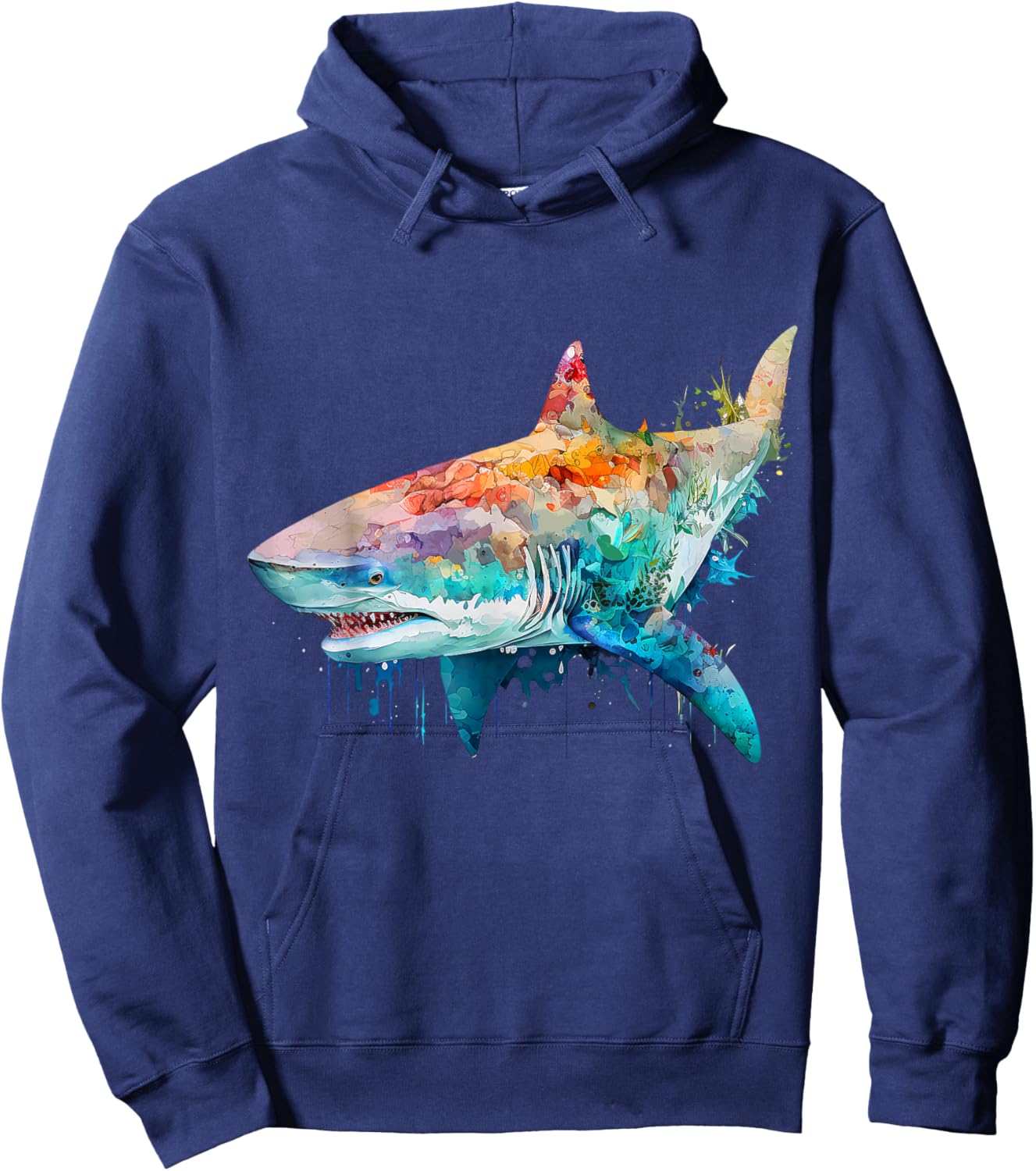 Shark Beach Lover Ocean Animal Graphic Novelty Hoodie - Hoodie | Navy