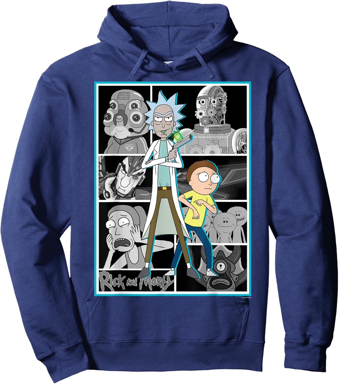 Rick and Morty Characters Adult Cartoon Fashion Hoodie - Hoodie | Navy