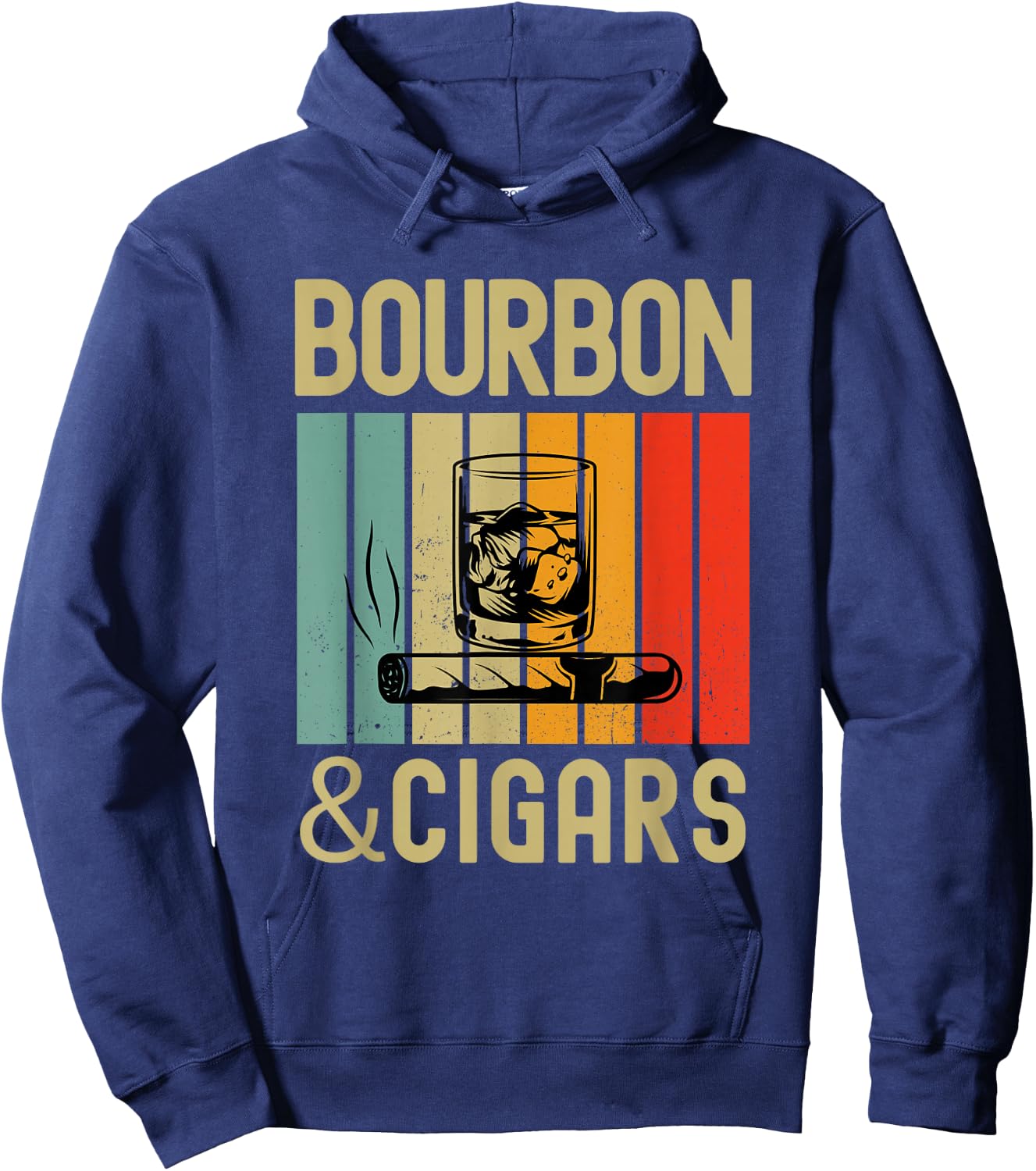Bourbon and Cigar The Bourbon Lovers Cigar and Hoodie - Hoodie | Navy