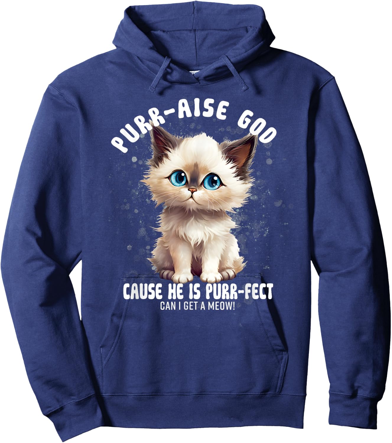 Purr-aise God He is Purr-fect Ragdall Cat Women Hoodie - Hoodie | Navy