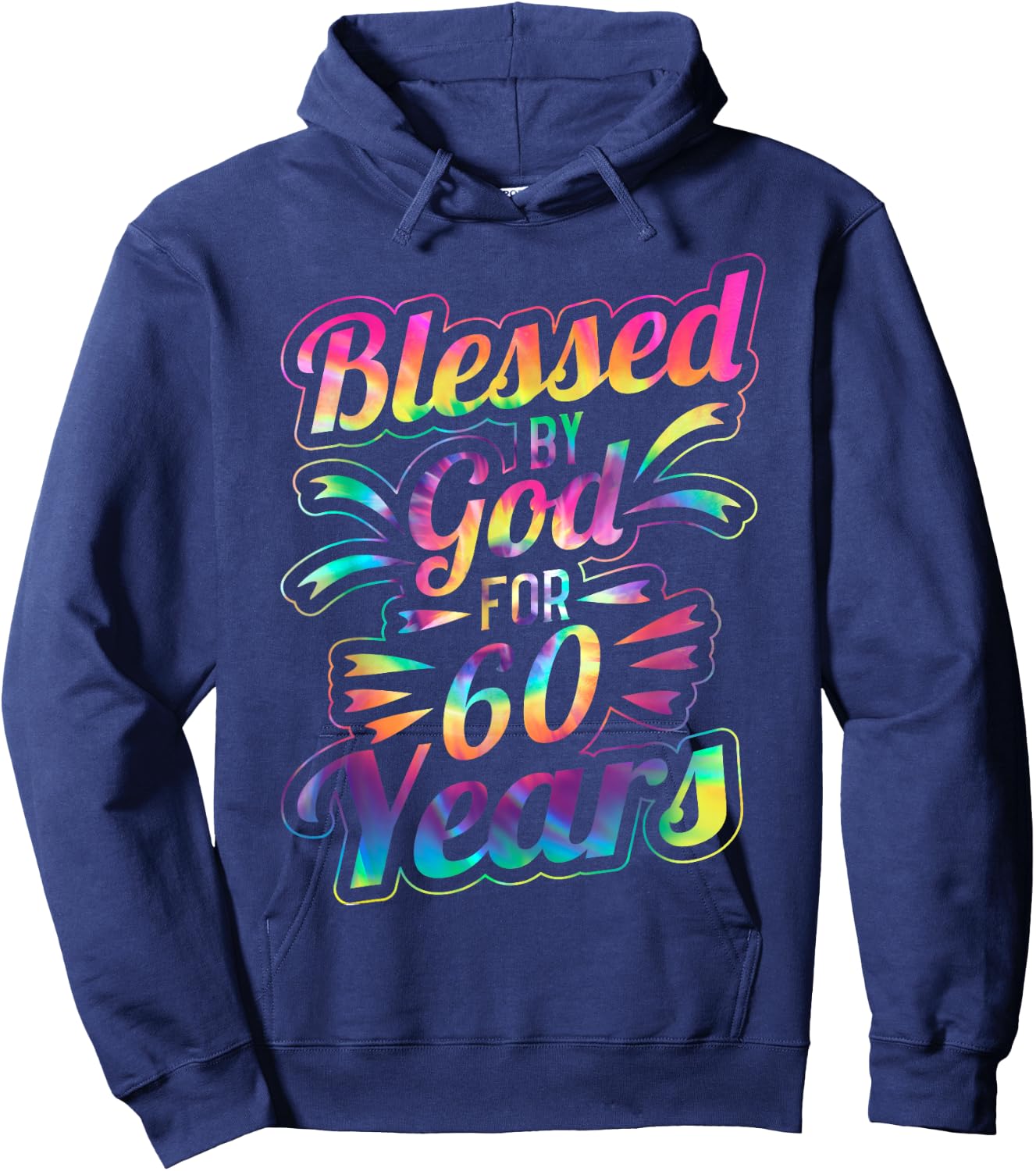 Blessed By God for 60 Years 60th Birthday Hoodie - Hoodie | Navy