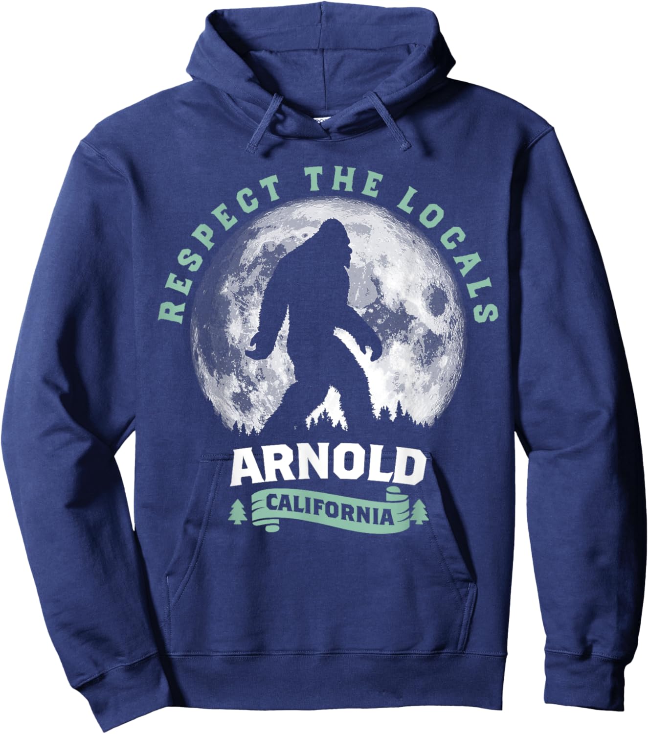 Arnold California Bigfoot Night Walk Retro Hoodie - Hoodie | Navy