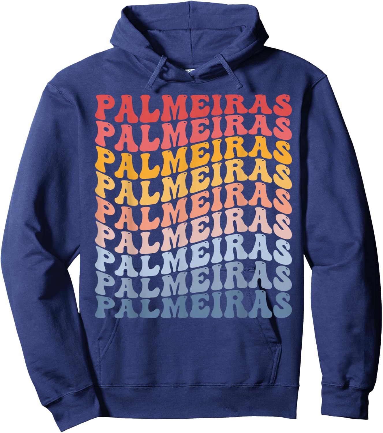 Palmeiras City Groovy Retro Hoodie - Hoodie | Navy
