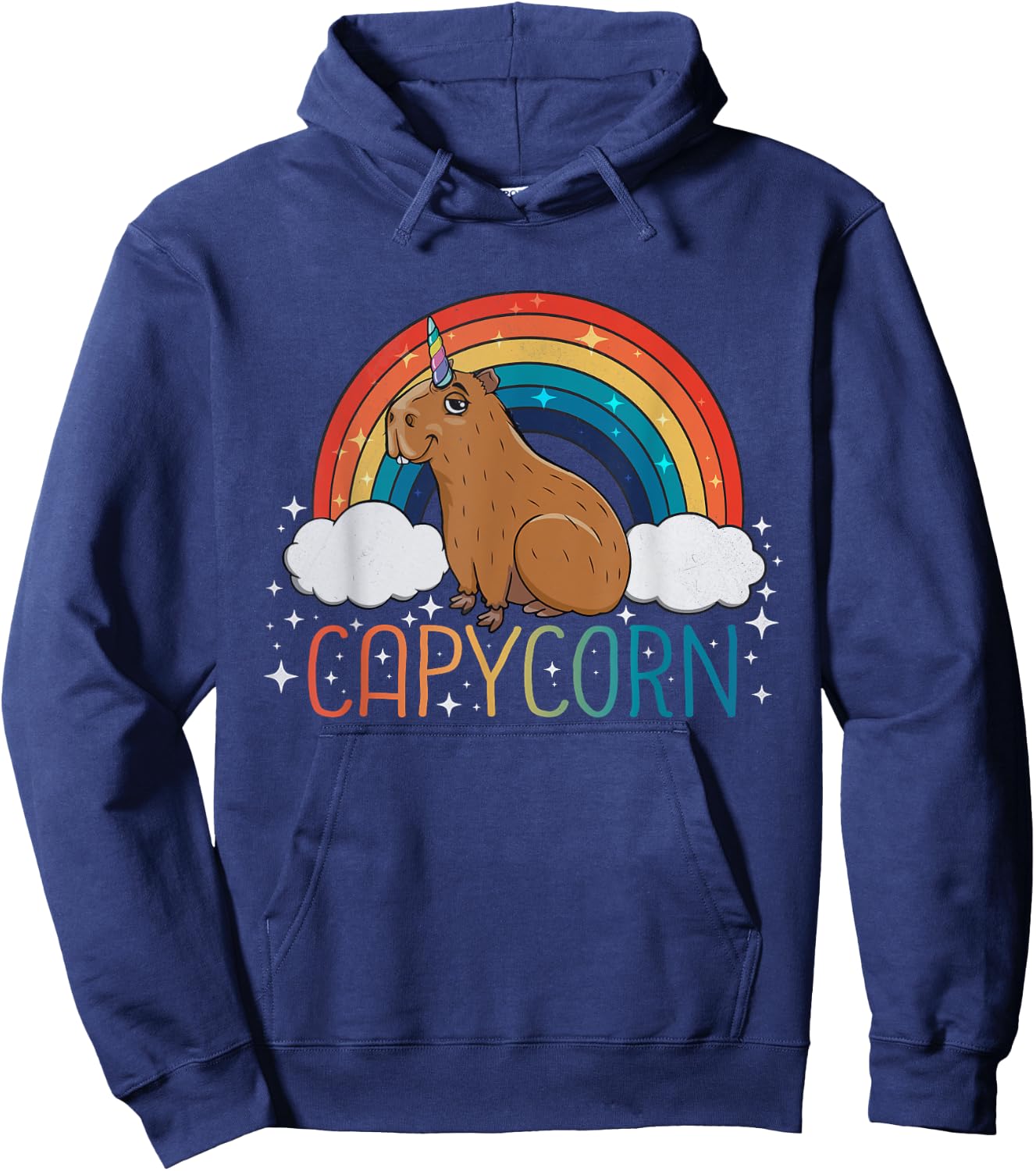 Capybara Lover Girls Unicorn Rainbow Capybara Hoodie - Hoodie | Navy